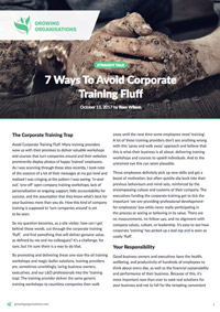 7 Ways To Avoid Corporate Training Fluff