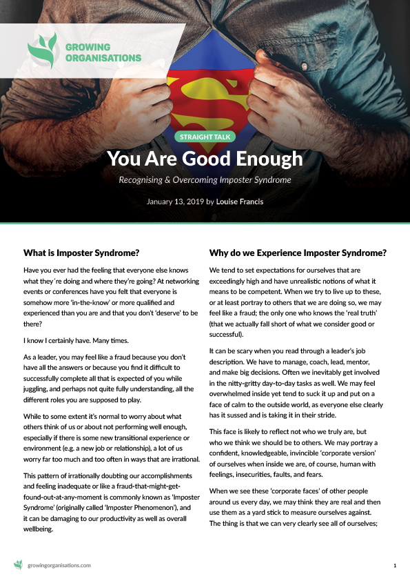 You Are Good Enough – 13 Ways to Overcome Imposter Syndrome