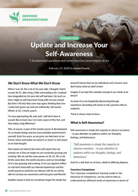 Update and Increase Your Self-Awareness