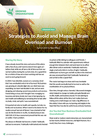 Strategies to Avoid and Manage Brain Overload and Burnout